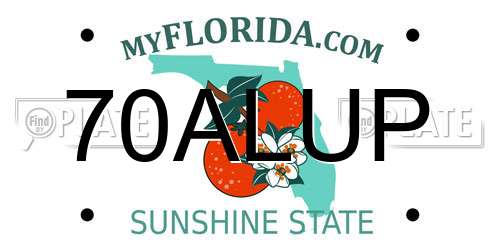 70ALUP Florida License Plate