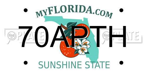 70APTH Florida License Plate