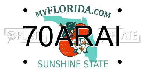 70ARAI Florida License Plate