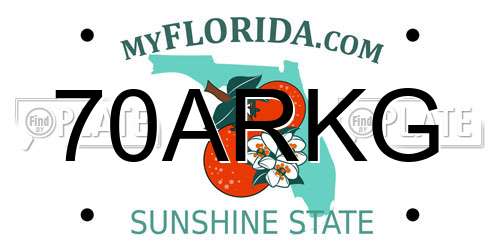 70ARKG Florida License Plate