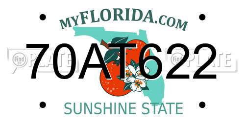 70AT622 Florida License Plate