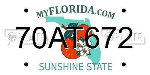 70AT672 Florida License Plate