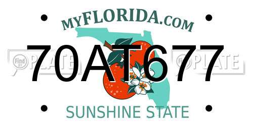 70AT677 Florida License Plate