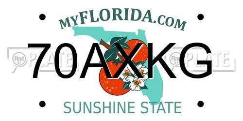 70AXKG Florida License Plate