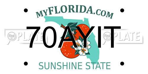 70AYIT Florida License Plate