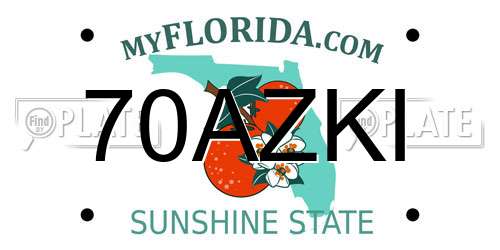 70AZKI Florida License Plate