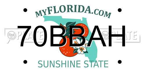 70BBAH Florida License Plate