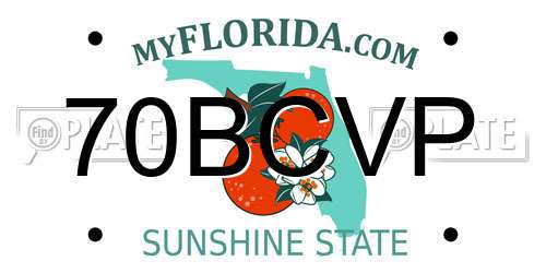 70BCVP Florida License Plate