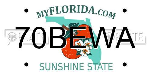 70BEWA Florida License Plate