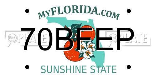 70BFEP Florida License Plate