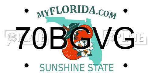 70BGVG Florida License Plate