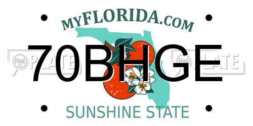 70BHGE Florida License Plate