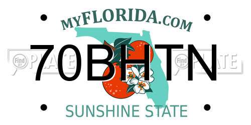 70BHTN Florida License Plate