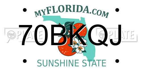 70BKQJ Florida License Plate