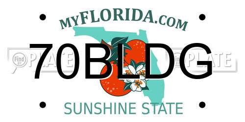 70BLDG Florida License Plate