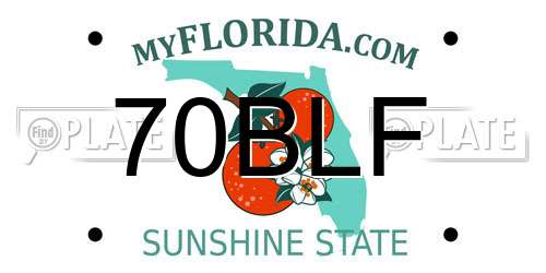 70BLF Florida License Plate