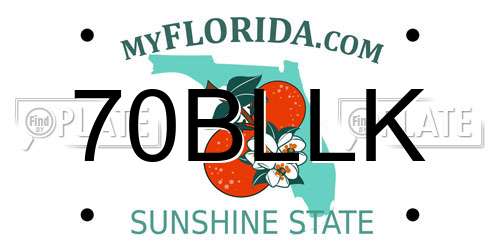 70BLLK Florida License Plate