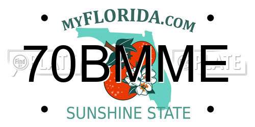 70BMME Florida License Plate
