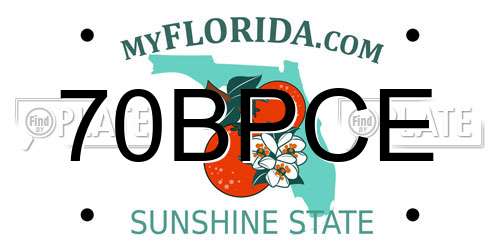 70BPCE Florida License Plate
