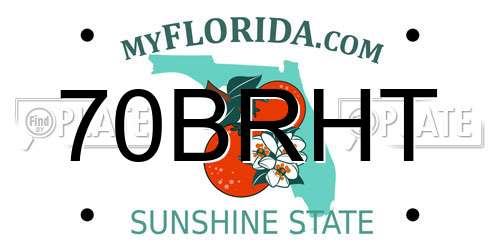 70BRHT Florida License Plate
