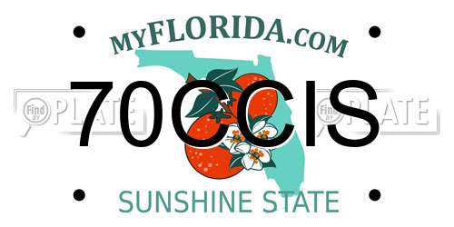 70CCIS Florida License Plate