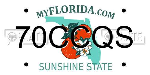 70CCQS Florida License Plate