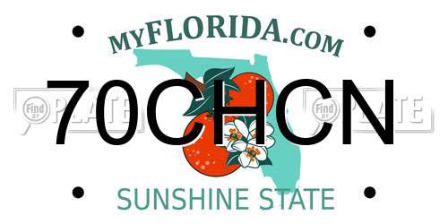70CHCN Florida License Plate