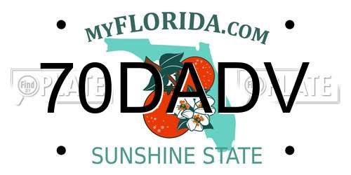 70DADV Florida License Plate
