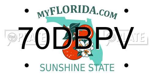 70DBPV Florida License Plate