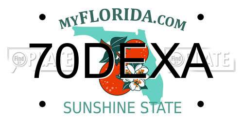 70DEXA Florida License Plate