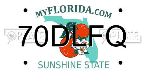 70DLFQ Florida License Plate
