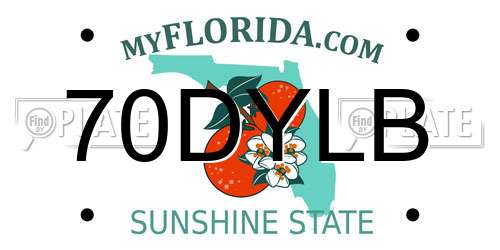 70DYLB Florida License Plate