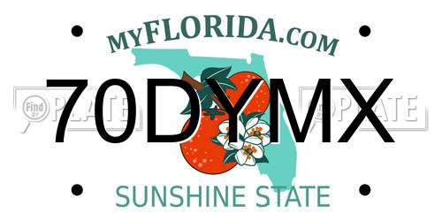 70DYMX Florida License Plate