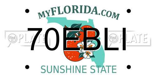 70EBLI Florida License Plate