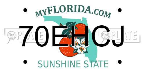 70EHCJ Florida License Plate