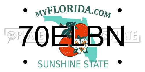 70ELBN Florida License Plate
