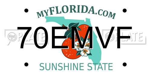 70EMVF Florida License Plate