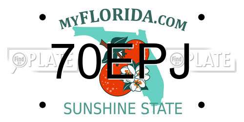 70EPJ Florida License Plate