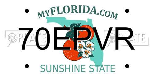 70EPVR Florida License Plate