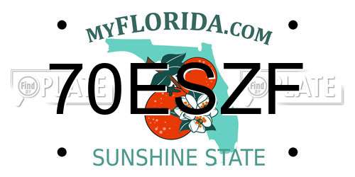 70ESZF Florida License Plate
