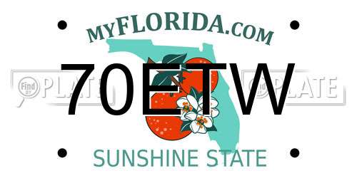 70ETW Florida License Plate