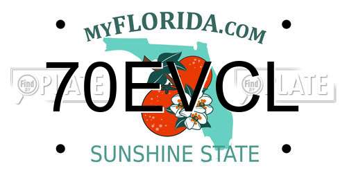 70EVCL Florida License Plate