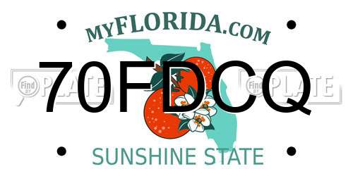 70FDCQ Florida License Plate