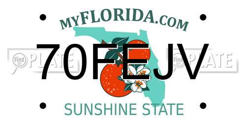 70FEJV Florida License Plate