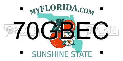 70GBEC Florida License Plate