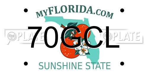 70GCL Florida License Plate