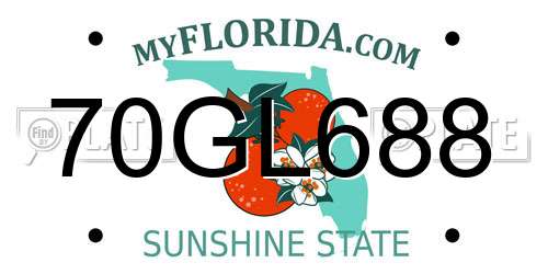 70GL688 Florida License Plate