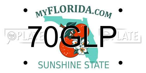 70GLP Florida License Plate