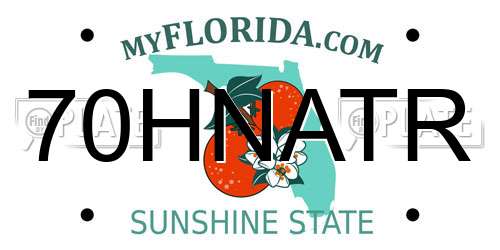 70HNATR Florida License Plate