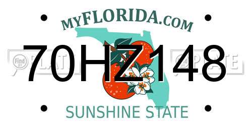 70HZ148 Florida License Plate
